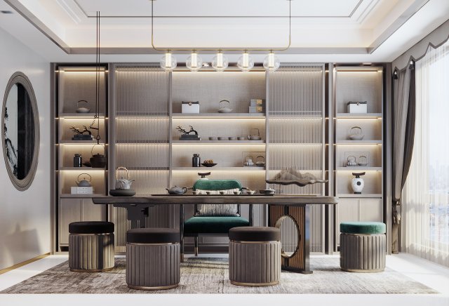 modern teahouse 3D Model .c4d .max .obj .3ds .fbx .stl .blend 