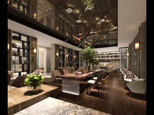 modern hotel lobby 3D 模型