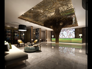modern hotel lobby Modello 3D