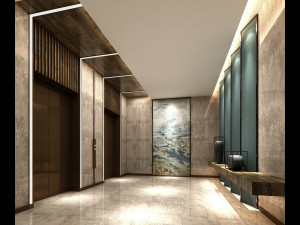 modern hotel lobby Modello 3D