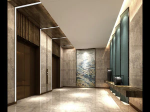 modern hotel lobby 3D Model