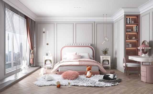 modern childrens room 3D-Modell .c4d .max .obj .3ds .fbx .stl .blend 
