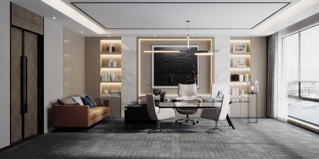 modern office Modello 3D .c4d .max .obj .3ds .fbx .stl .blend 