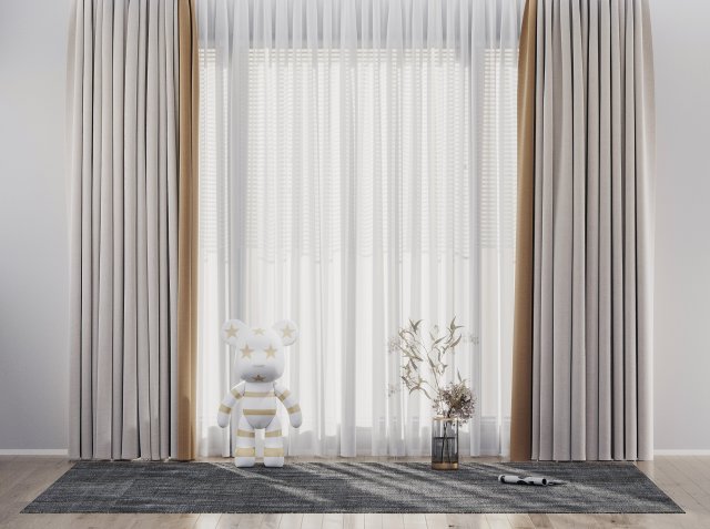 modern curtain Modello 3D .c4d .max .obj .3ds .fbx .stl .blend 