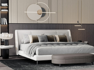modern double bed 3D मॉडल