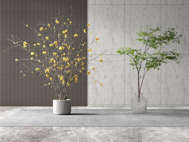 modern potted plants 3D 모델 .c4d .max .obj .3ds .fbx .stl .blend 
