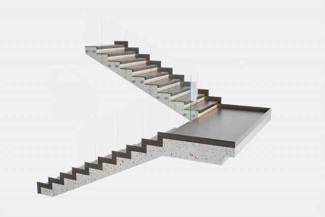 modern staircase 3D 模型 .c4d .max .obj .3ds .fbx .stl .blend 