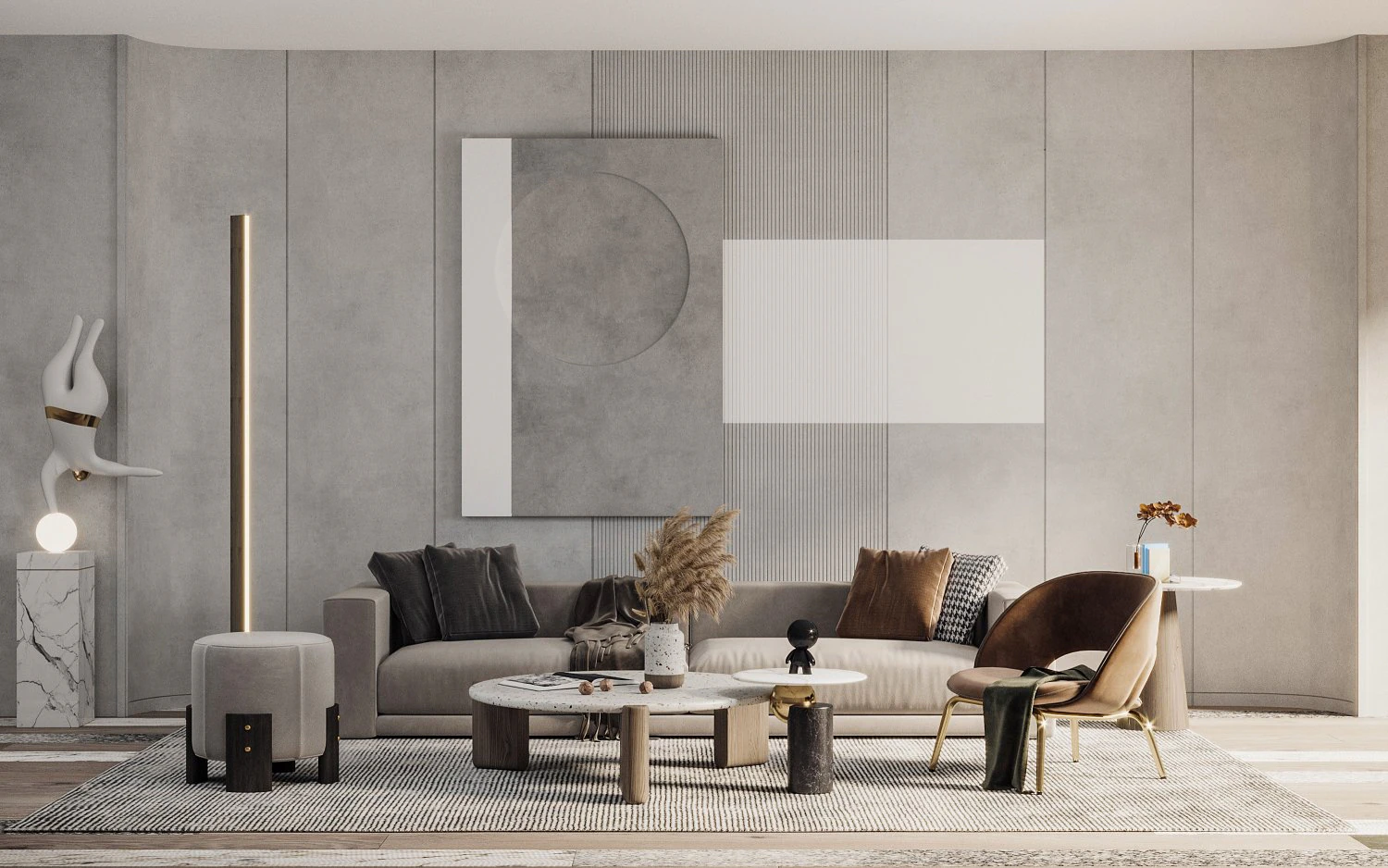 modern living room 3D Model .c4d .max .obj .3ds .fbx .stl .blend 