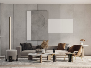 modern living room 3D मॉडल