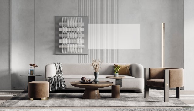 modern living room 3D 模型 .c4d .max .obj .3ds .fbx .stl .blend 