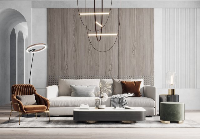 modern living room 3D Model .c4d .max .obj .3ds .fbx .stl .blend 