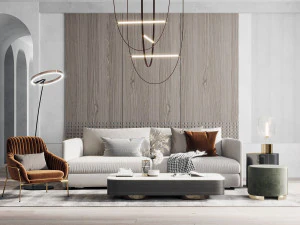 モダンなリビングルーム 3Dモデル