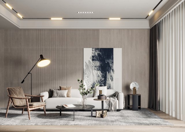 modern living room 3D Model .c4d .max .obj .3ds .fbx .stl .blend 