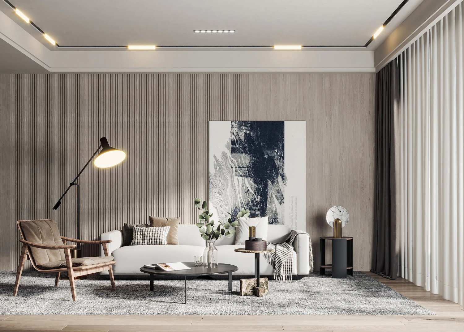 modern living room 3D Model .c4d .max .obj .3ds .fbx .stl .blend 