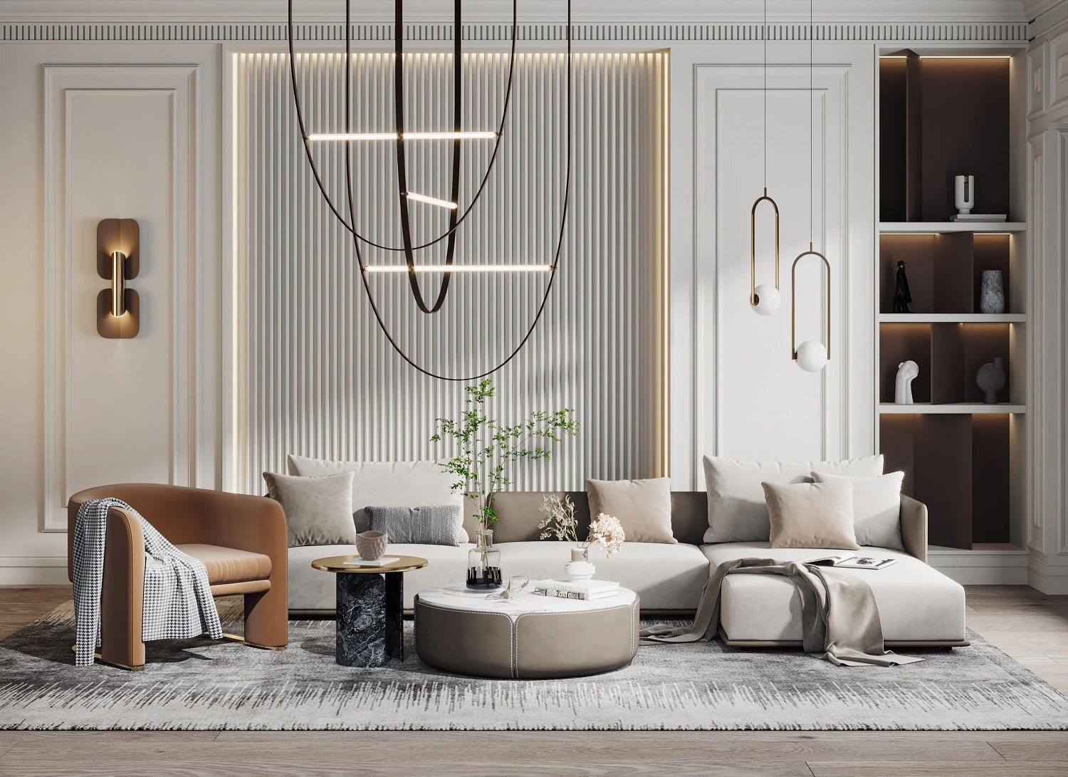 modern living room 3D Model .c4d .max .obj .3ds .fbx .stl .blend 