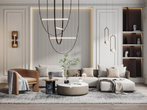 modern living room 3D Model