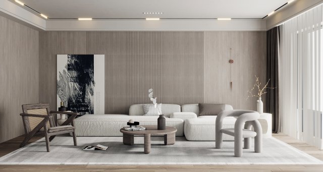 modern living room 3D Model .c4d .max .obj .3ds .fbx .stl .blend 