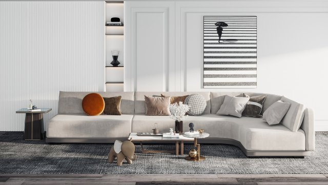 modern living room 3D Model .c4d .max .obj .3ds .fbx .stl .blend 