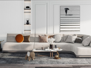 modern living room 3D Model