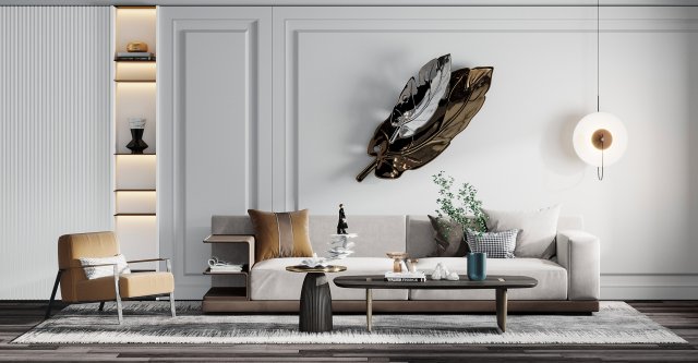modern living room 3D Model .c4d .max .obj .3ds .fbx .stl .blend 