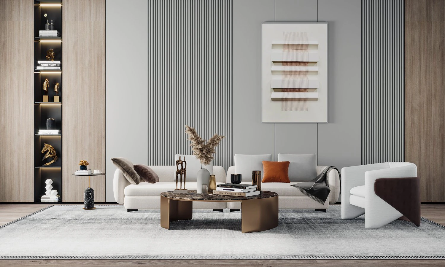 modern living room 3D Model .c4d .max .obj .3ds .fbx .stl .blend 