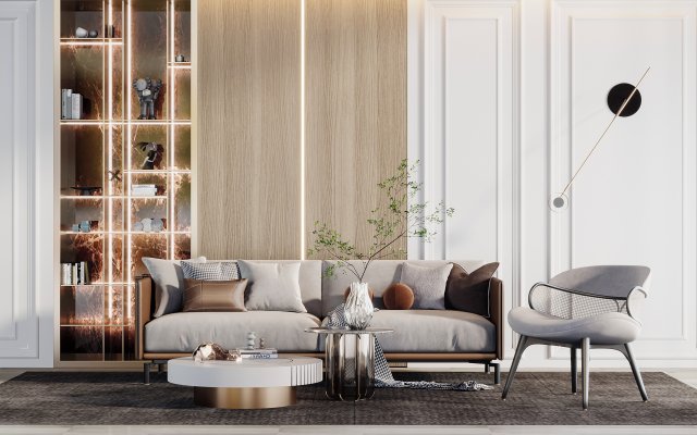 modern living room 3D Model .c4d .max .obj .3ds .fbx .stl .blend