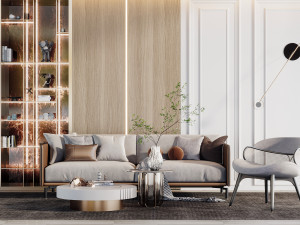 modern living room 3D 模型