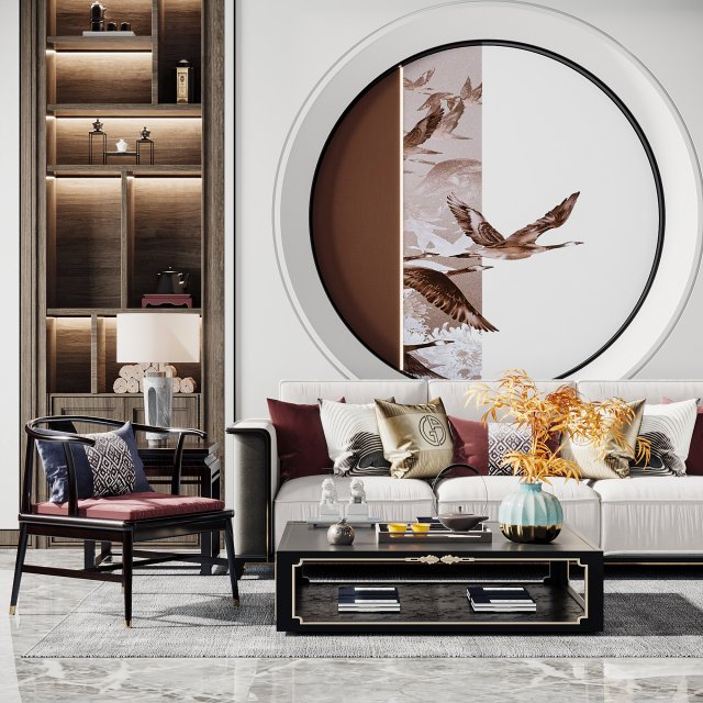 modern living room Model 3D .c4d .max .obj .3ds .fbx .stl .blend