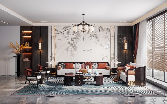 modern living room 3D 모델 .c4d .max .obj .3ds .fbx .stl .blend 