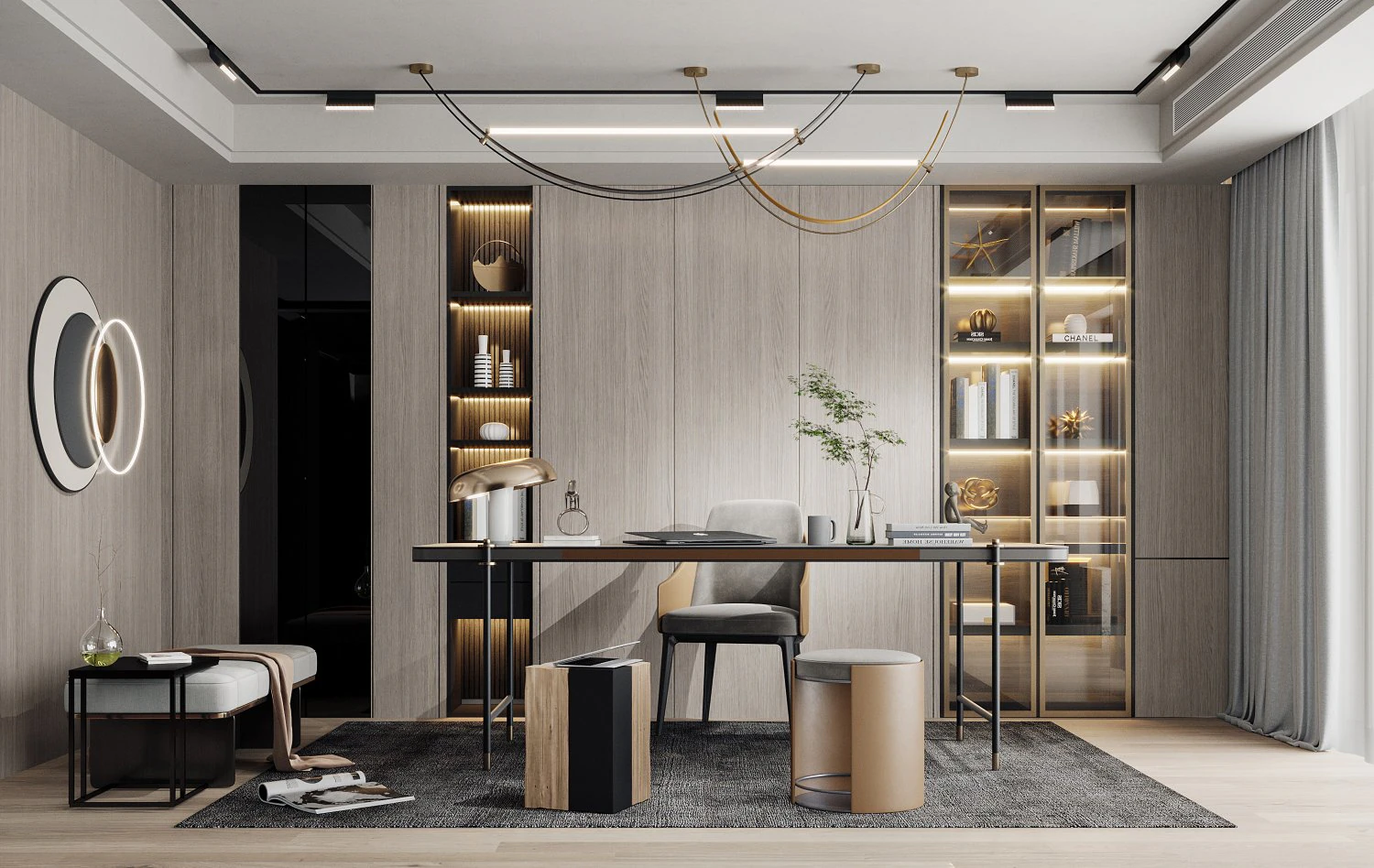 modern study 3D Model .c4d .max .obj .3ds .fbx .stl .blend