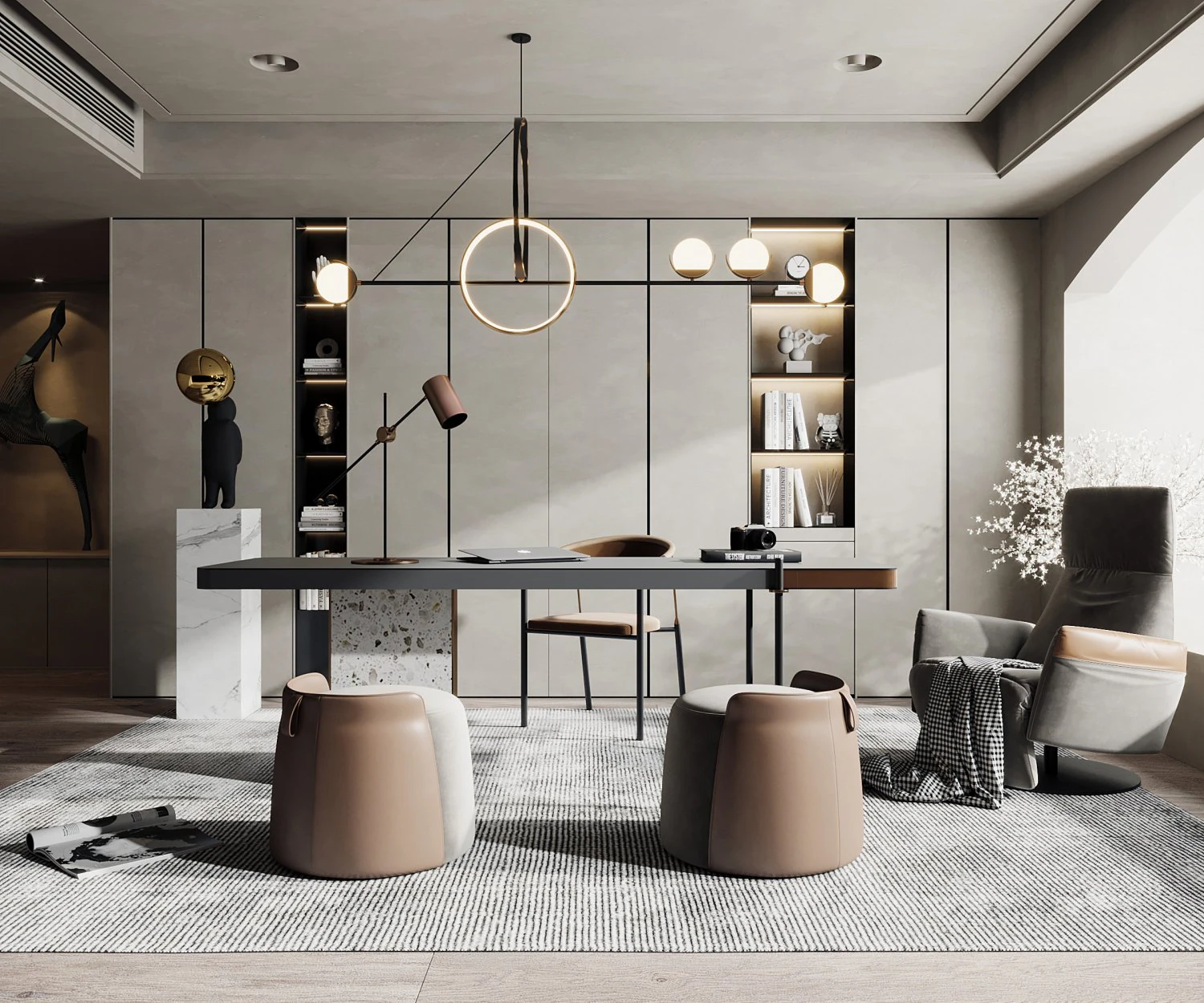 modern study 3D Model .c4d .max .obj .3ds .fbx .stl .blend 