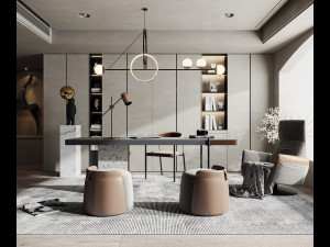 modern study 3D Model