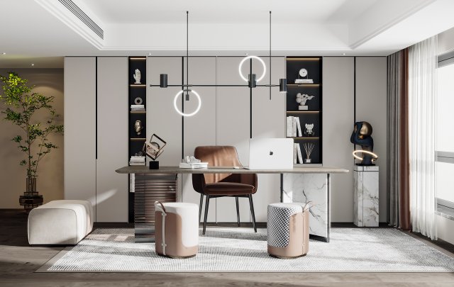 modern study 3D Модель .c4d .max .obj .3ds .fbx .stl .blend 