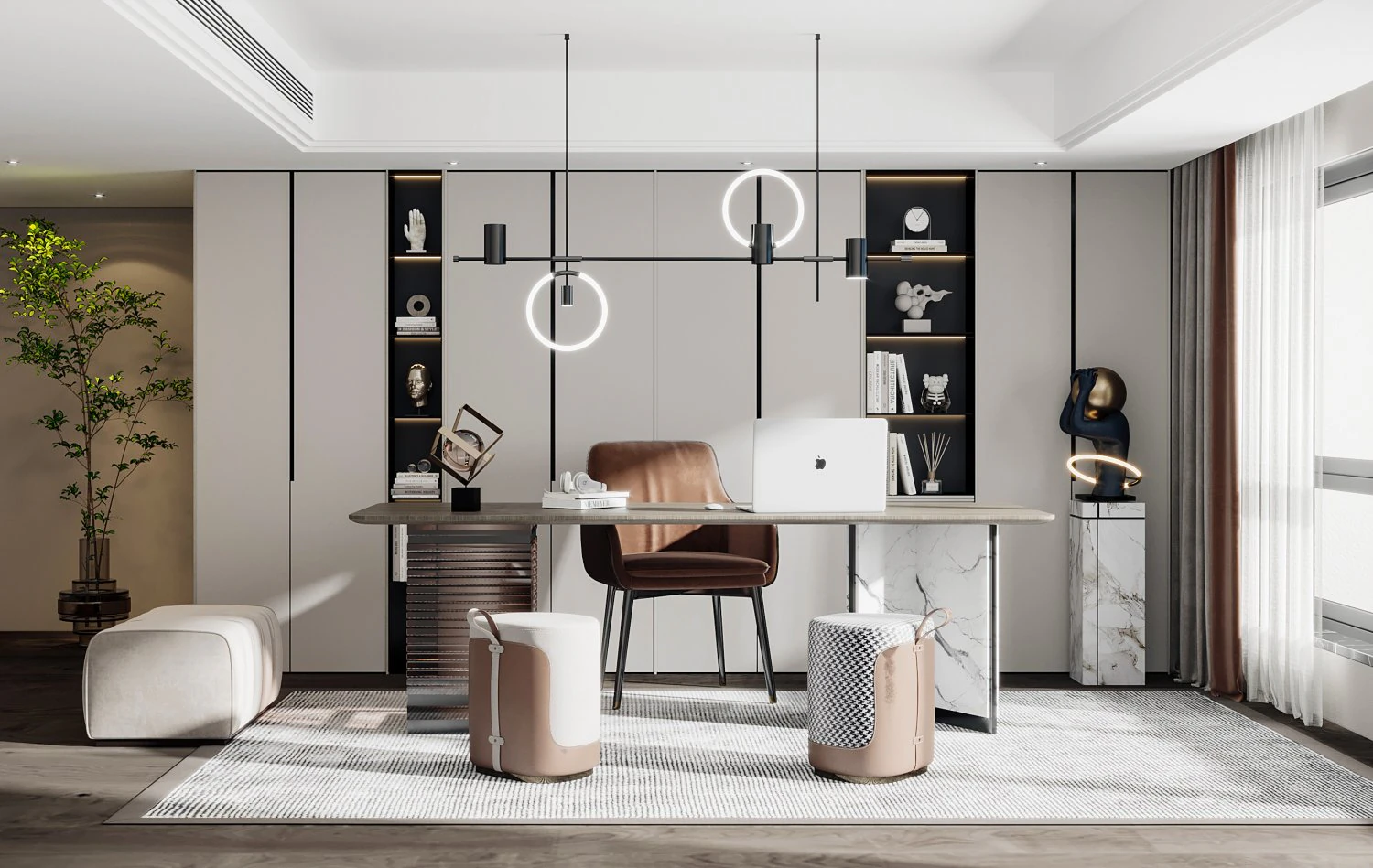 modern study 3D Model .c4d .max .obj .3ds .fbx .stl .blend