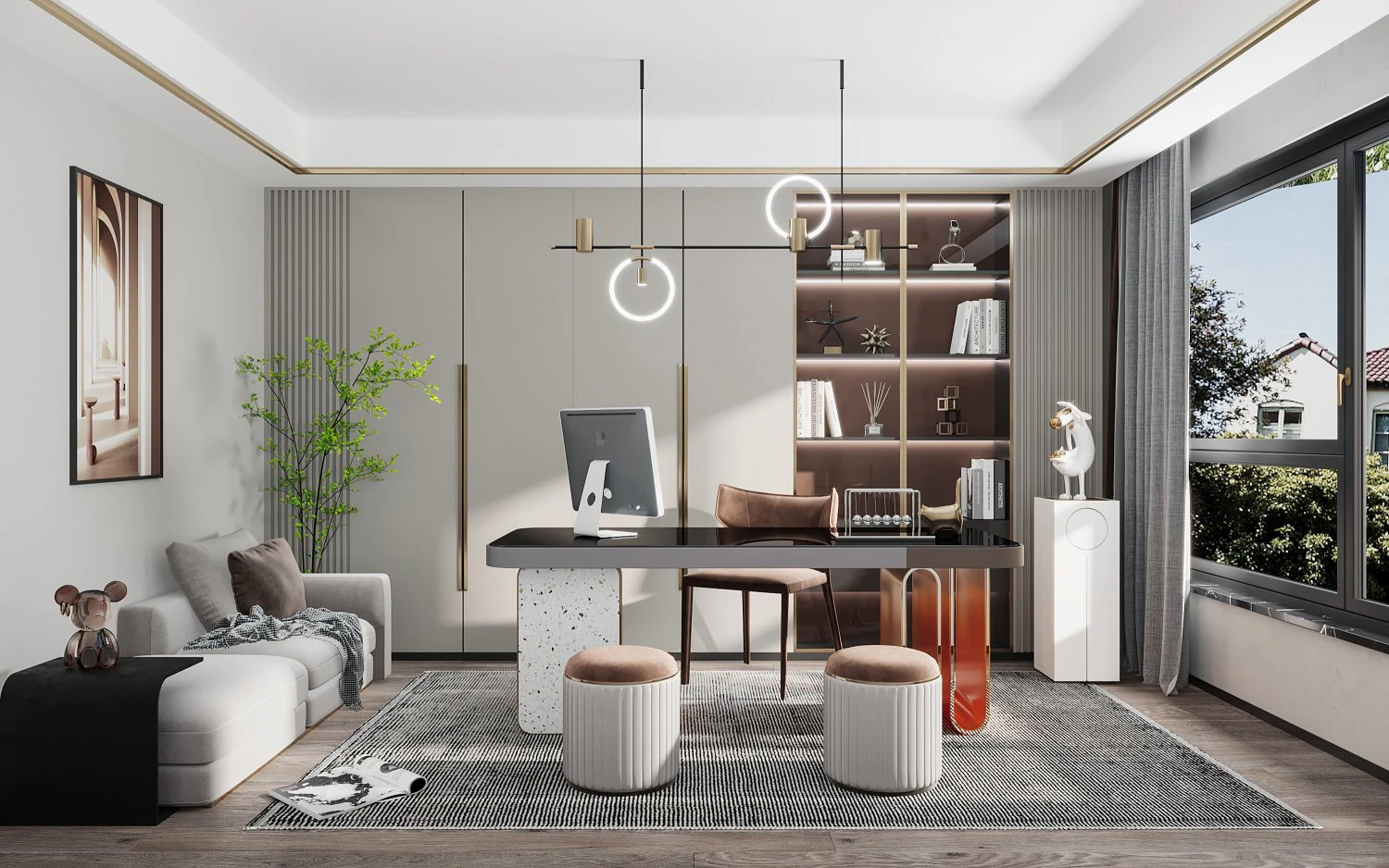 modern study 3D Model .c4d .max .obj .3ds .fbx .stl .blend 