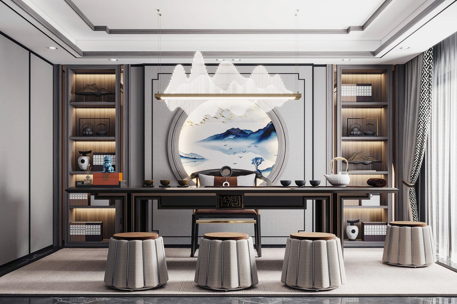 modern study 3D Model .c4d .max .obj .3ds .fbx .stl .blend 