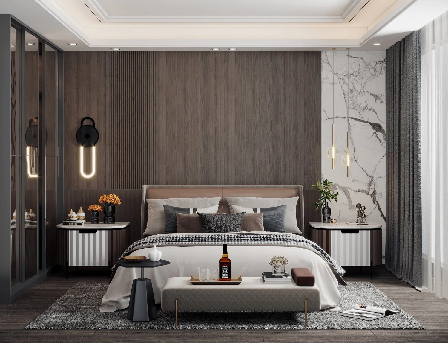 modern bedroom 3D Model .c4d .max .obj .3ds .fbx .stl .blend 