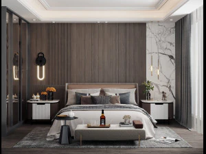 modern yatak odası 3D Model