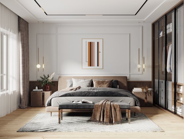 modern bedroom 3D-Modell .c4d .max .obj .3ds .fbx .stl .blend 