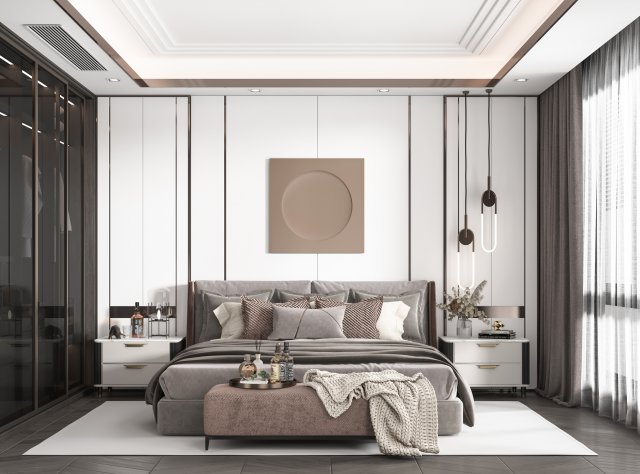modern bedroom 3D मॉडल .c4d .max .obj .3ds .fbx .stl .blend 