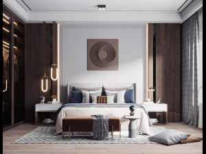 モダンな寝室 3Dモデル