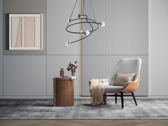 modern single chair 3D Model .c4d .max .obj .3ds .fbx .stl .blend