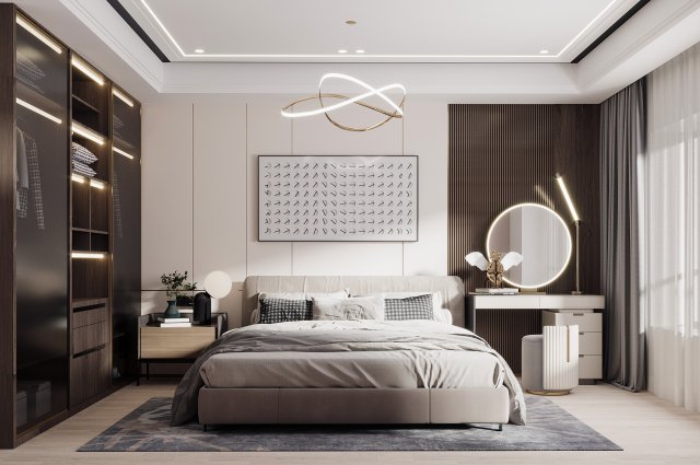 modern bedroom Modèle 3D .c4d .max .obj .3ds .fbx .stl .blend 