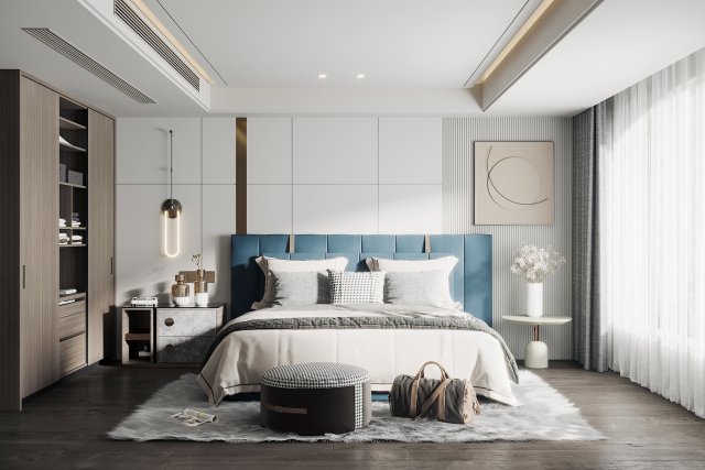 modern bedroom 3D Model .c4d .max .obj .3ds .fbx .stl .blend 