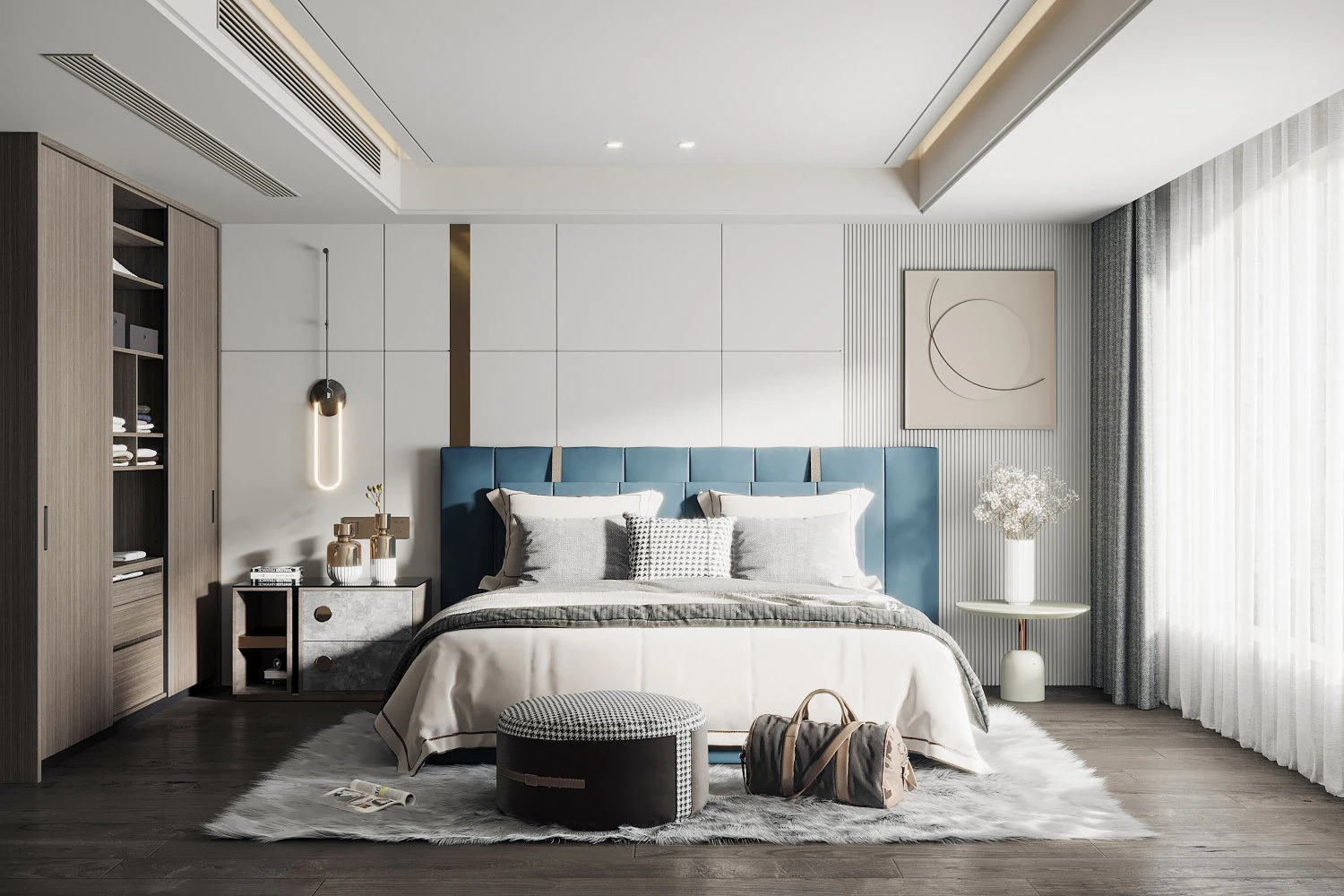 modern bedroom 3D Model .c4d .max .obj .3ds .fbx .stl .blend 