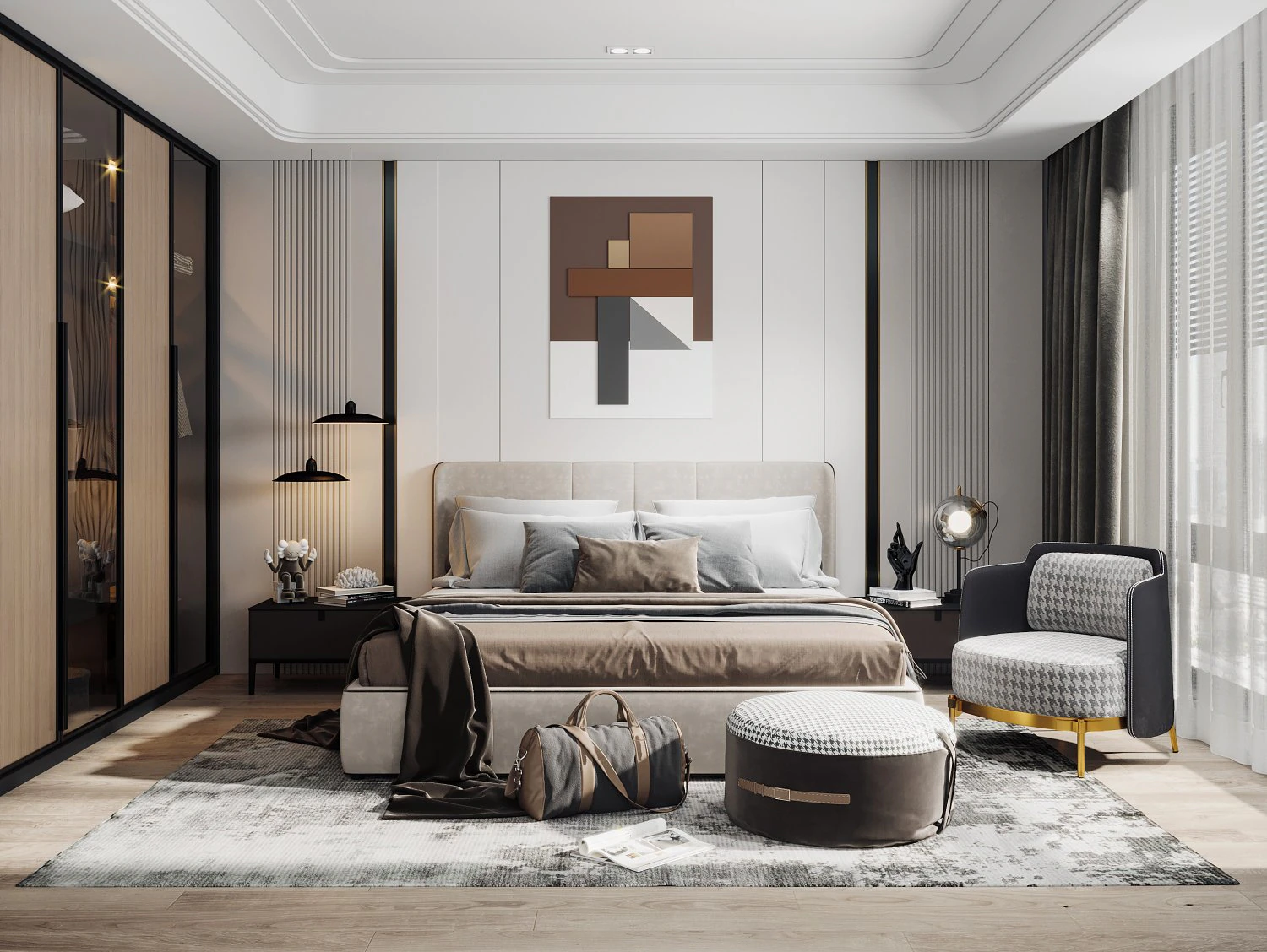 modern bedroom 3D Model .c4d .max .obj .3ds .fbx .stl .blend 
