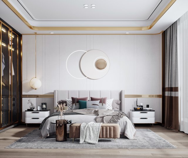 modern bedroom Modelo 3D .c4d .max .obj .3ds .fbx .stl .blend 