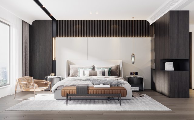 modern bedroom Modello 3D .c4d .max .obj .3ds .fbx .stl .blend 