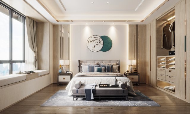 modern bedroom 3D-Modell .c4d .max .obj .3ds .fbx .stl .blend 