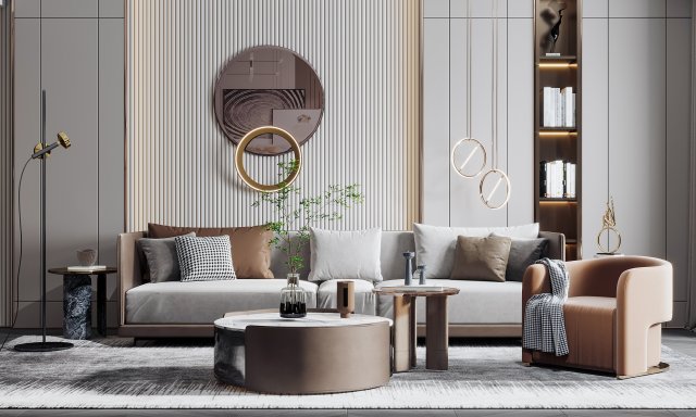 modern living room 3D Model .c4d .max .obj .3ds .fbx .stl .blend 